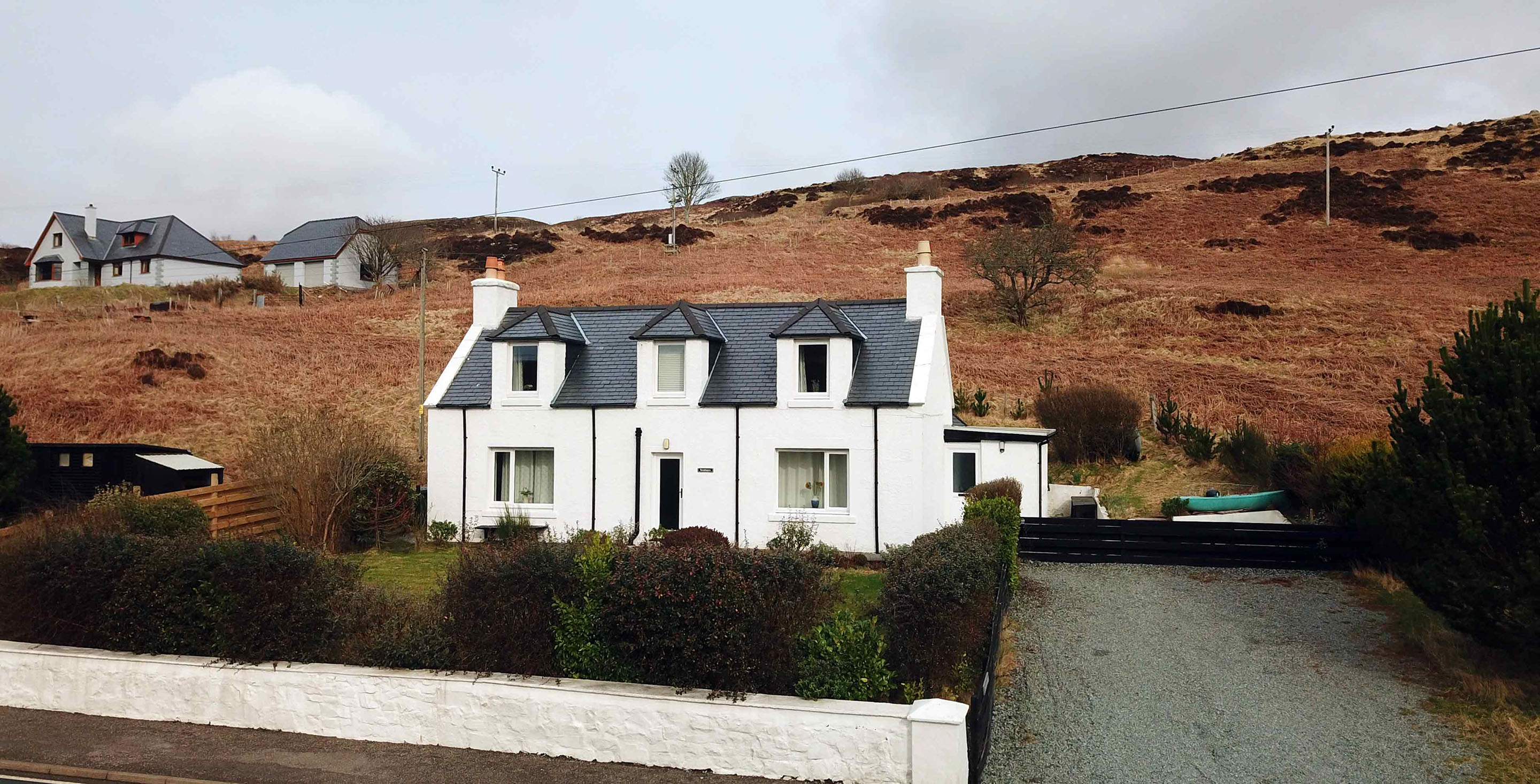 Stratheyre Cottage is a self catering accommodation cottage near Portree with sea and mountain views